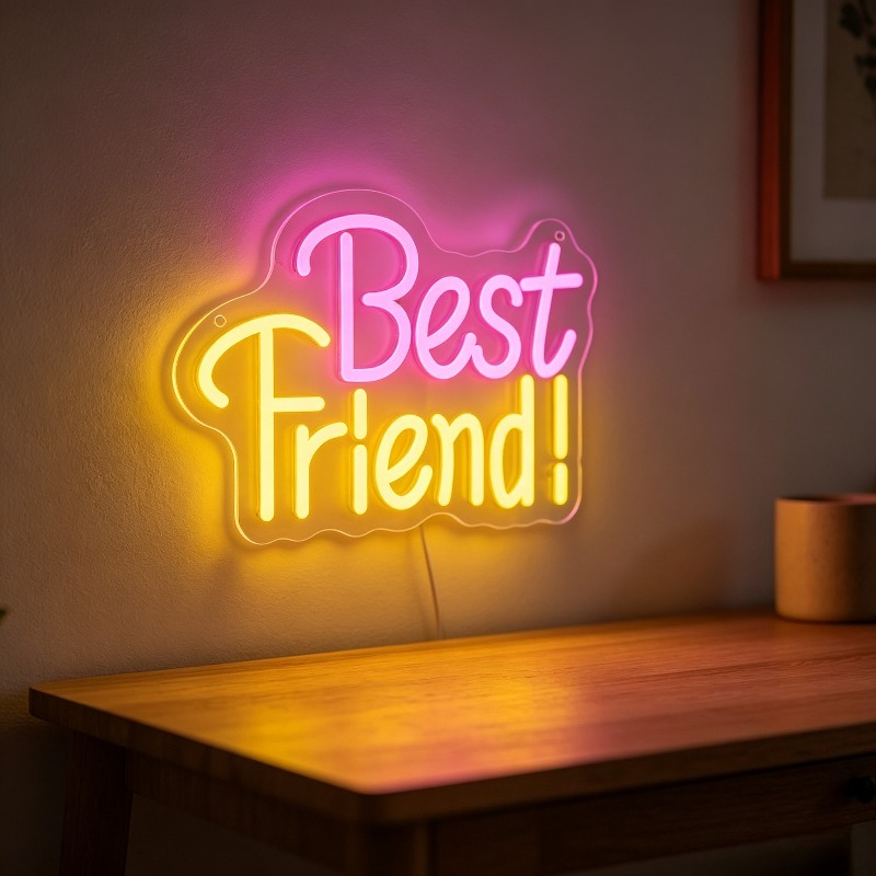 Bedroom Lighting Decor Ideas - Lampu Neon Best Friend, Lampu LED