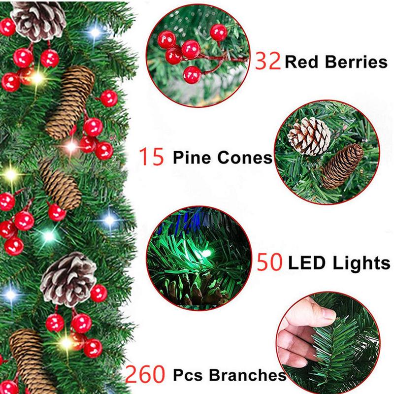 Lighting Decor Company - Karangan Natal Berlampu Dekorasi Rotan Natal