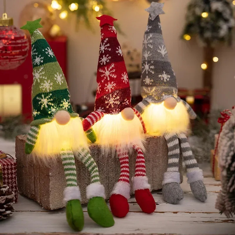 Home Decor Lighting Tree - Ornamen Boneka Tanpa Wajah Natal Lampu
