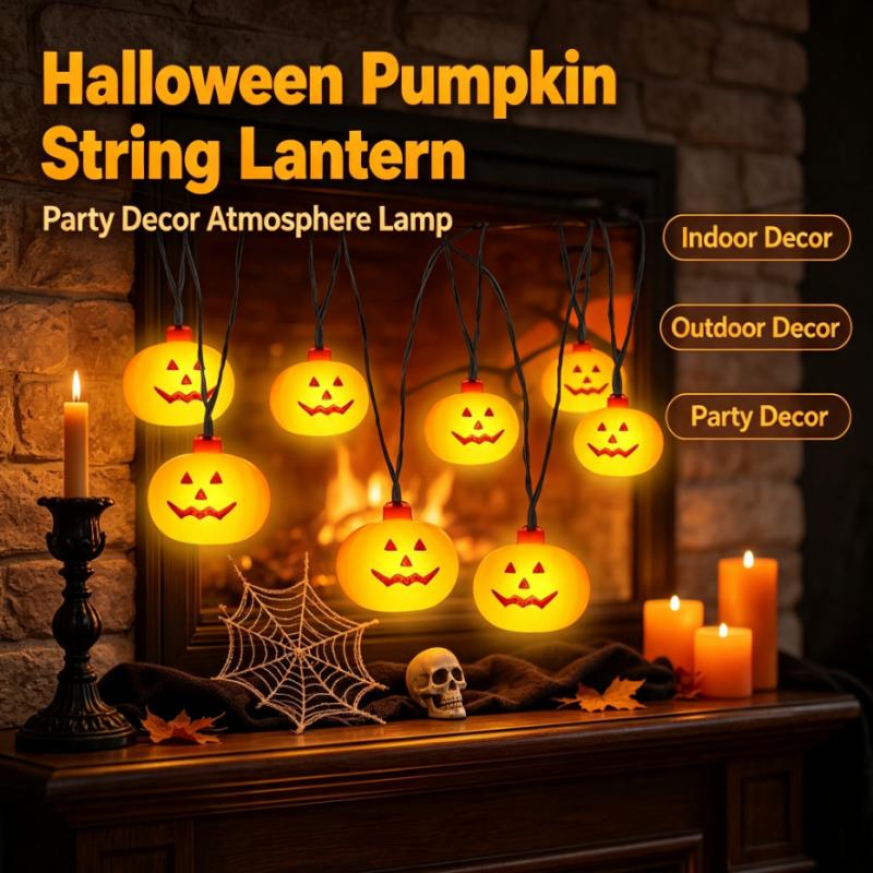 String Light Outdoor - Lampu String Labu Halloween Bertenaga Baterai