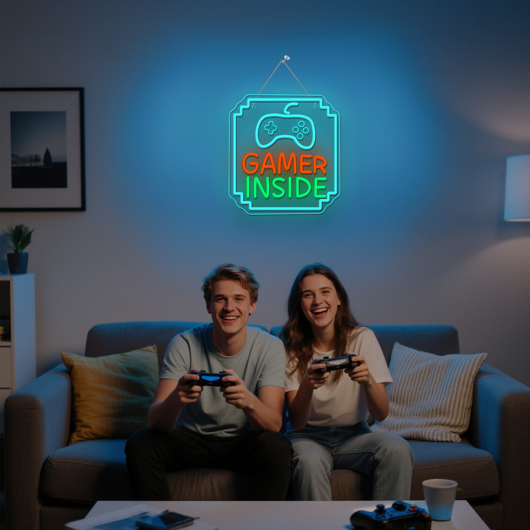 Bedroom Lighting Decor Ideas - Lampu Neon Tanda Gamer yang Dapat