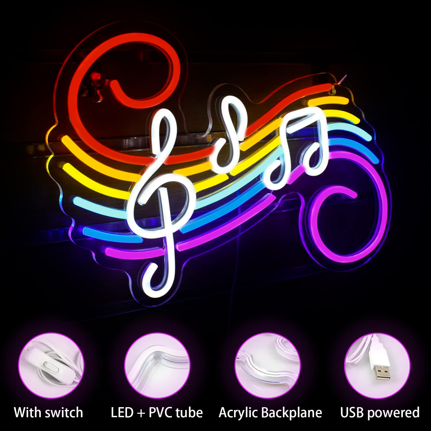 Lampu Neon Tanda Not Musik, Da - Lighting Decoration For Wedding ulasan dan harga