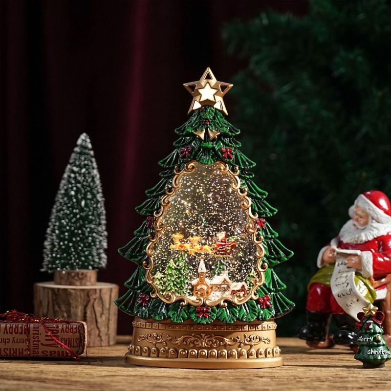 Kotak Musik Bola Salju Natal d - Home Decor Lighting Tree ulasan dan harga