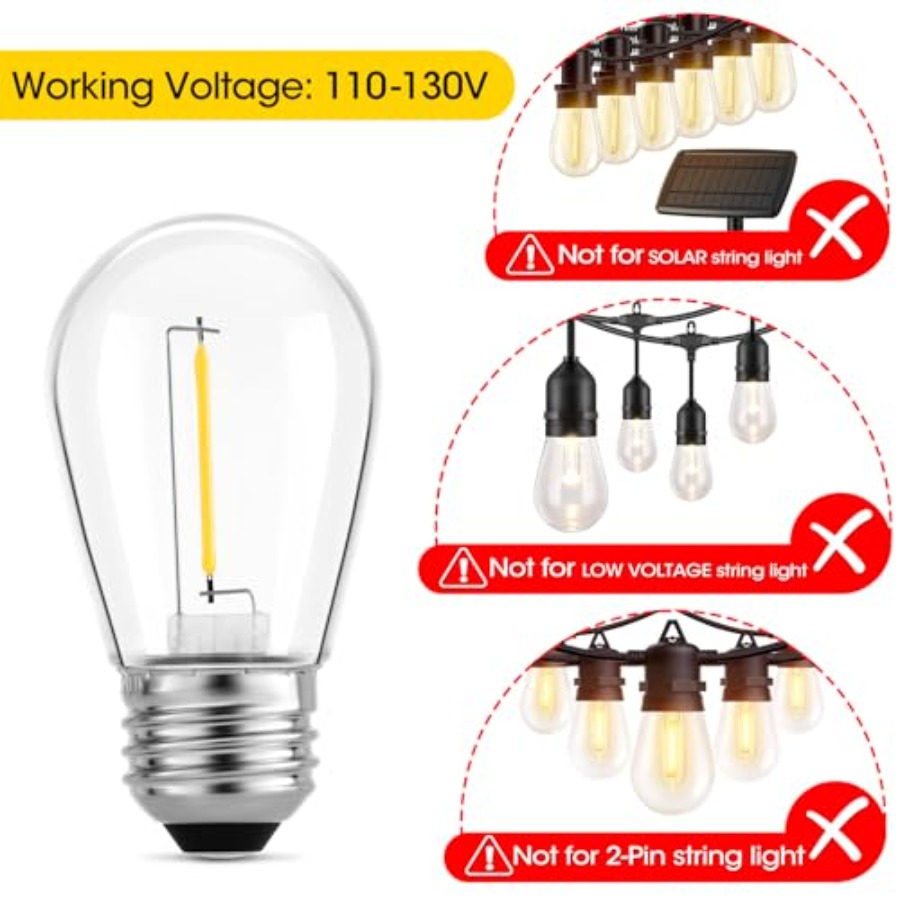 36 Paket Lampu LED S14 untuk L - String Light Outdoor ulasan dan harga