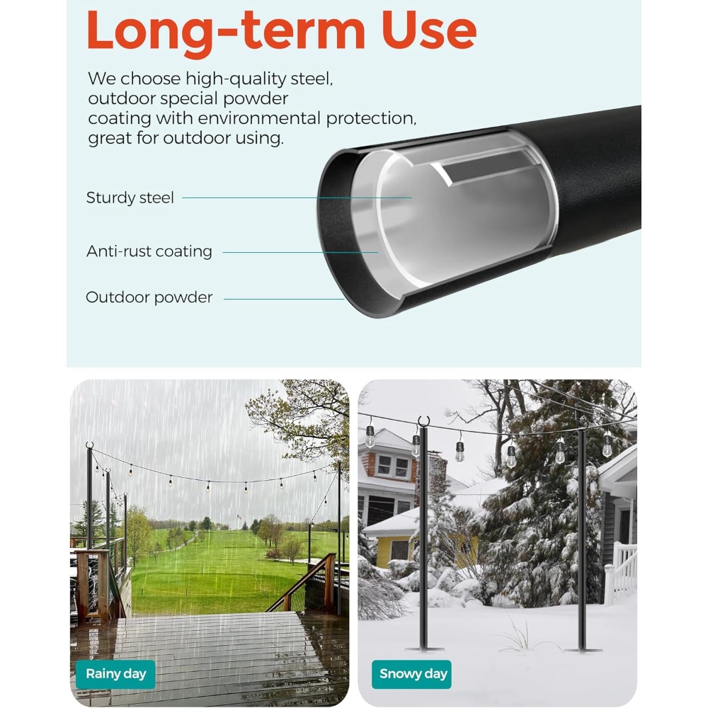 Tiang Lampu String Land·voi 4  - String Light Outdoor ulasan dan harga